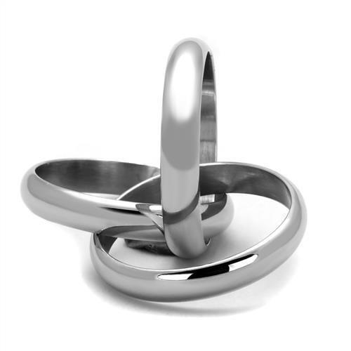 TK1669 - High polished (no plating) Stainless Steel Ring with No Stone-3
