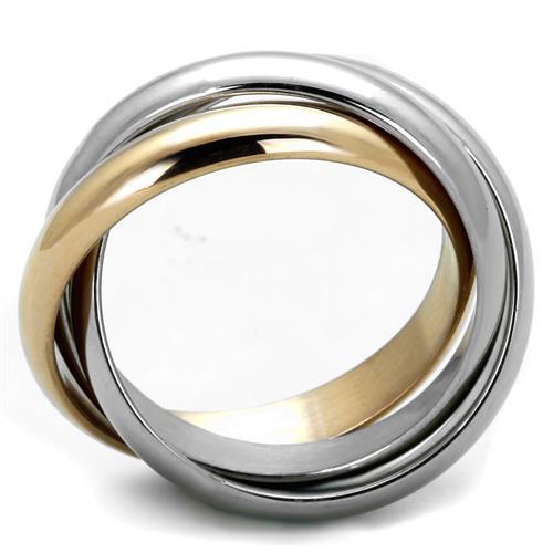TK1670 - Two-Tone IP Rose Gold Stainless Steel Ring with No Stone-2