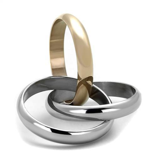 TK1670 - Two-Tone IP Rose Gold Stainless Steel Ring with No Stone-3