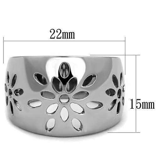 TK1684 - High polished (no plating) Stainless Steel Ring with No Stone-1