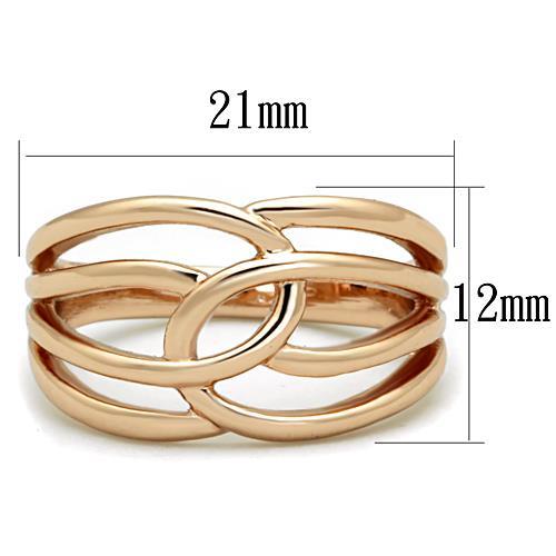 TK1696 - IP Rose Gold(Ion Plating) Stainless Steel Ring with No Stone-1