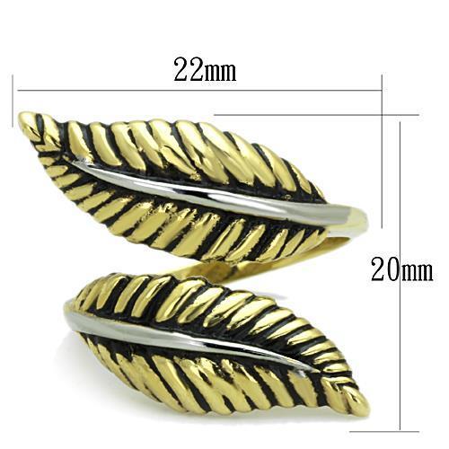 TK1707 - Two-Tone IP Gold (Ion Plating) Stainless Steel Ring with Epoxy  in Jet-1