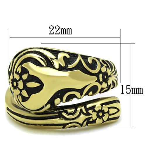 TK1713 - IP Gold(Ion Plating) Stainless Steel Ring with Epoxy  in Jet-1