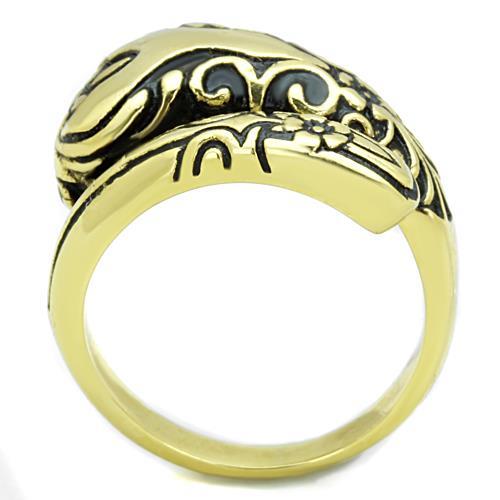 TK1713 - IP Gold(Ion Plating) Stainless Steel Ring with Epoxy  in Jet-2