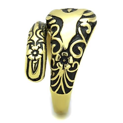 TK1713 - IP Gold(Ion Plating) Stainless Steel Ring with Epoxy  in Jet-3