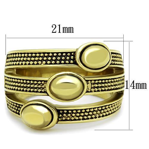 TK1718 - IP Gold(Ion Plating) Stainless Steel Ring with Epoxy  in Jet-1