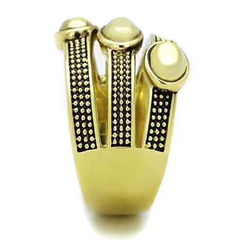TK1718 - IP Gold(Ion Plating) Stainless Steel Ring with Epoxy  in Jet-3