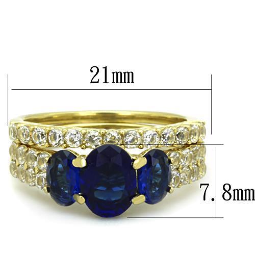 TK1720 - IP Gold(Ion Plating) Stainless Steel Ring with Synthetic Synthetic Glass in Montana-1
