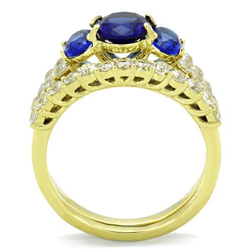 TK1720 - IP Gold(Ion Plating) Stainless Steel Ring with Synthetic Synthetic Glass in Montana-2