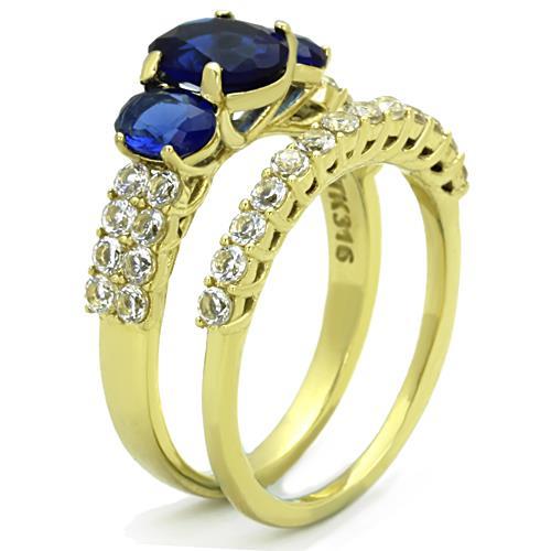 TK1720 - IP Gold(Ion Plating) Stainless Steel Ring with Synthetic Synthetic Glass in Montana-3