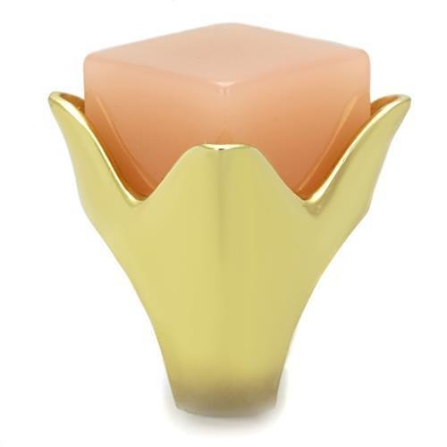 TK1730 - IP Gold(Ion Plating) Stainless Steel Ring with Synthetic Synthetic Stone in Light Rose-3