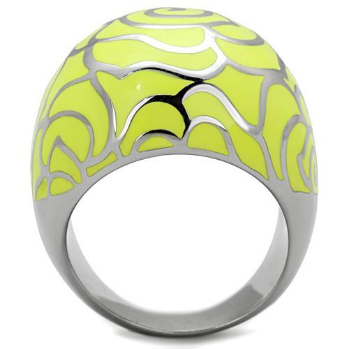 TK1740 - High polished (no plating) Stainless Steel Ring with Epoxy  in Citrine Yellow-2