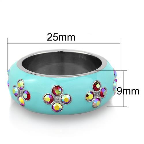 TK1768 - High polished (no plating) Stainless Steel Ring with Top Grade Crystal  in Light Rose-1