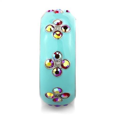 TK1768 - High polished (no plating) Stainless Steel Ring with Top Grade Crystal  in Light Rose-3