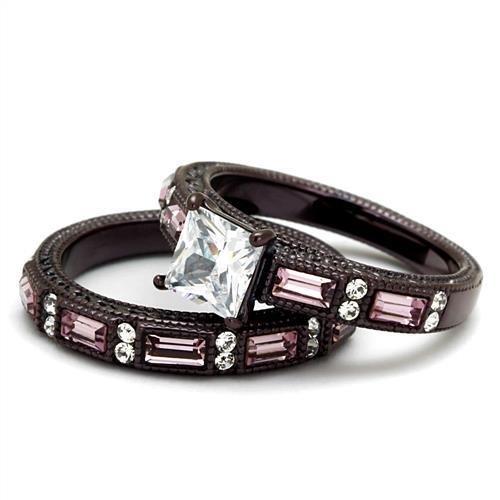 TK1829DC - IP Dark Brown (IP coffee) Stainless Steel Ring with AAA Grade CZ  in Clear-4