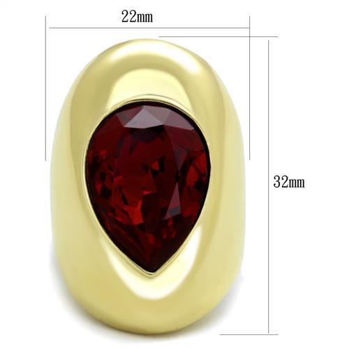 TK1836 - IP Gold(Ion Plating) Stainless Steel Ring with Top Grade Crystal  in Siam-1
