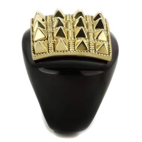 TK1842 - IP Gold+ IP Black (Ion Plating) Stainless Steel Ring with No Stone-3