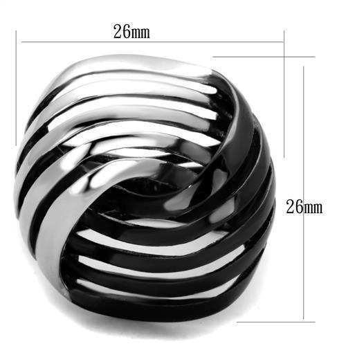 TK1843 - Two-Tone IP Black (Ion Plating) Stainless Steel Ring with No Stone-1
