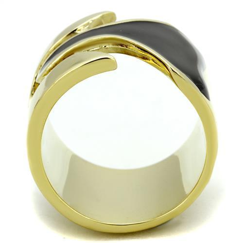 TK1860 - IP Gold(Ion Plating) Stainless Steel Ring with Epoxy  in Jet-2