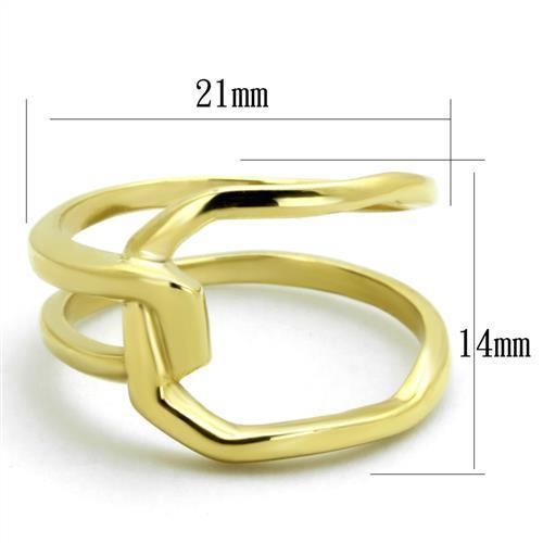 TK1883 - IP Gold(Ion Plating) Stainless Steel Ring with No Stone-1