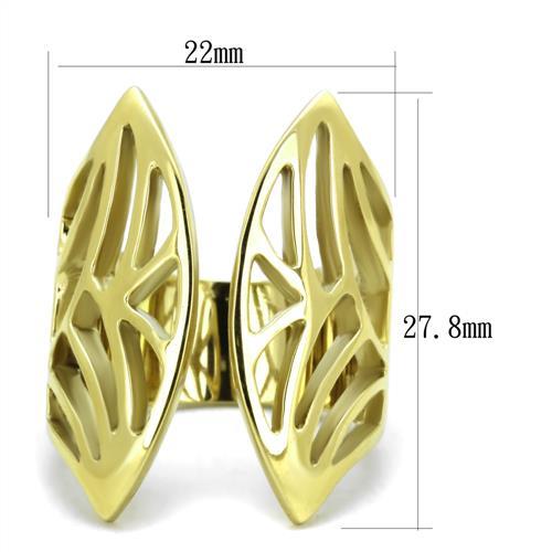 TK1902 - IP Gold(Ion Plating) Stainless Steel Ring with No Stone-1