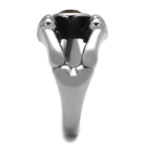 TK1970 - High polished (no plating) Stainless Steel Ring with Top Grade Crystal  in Siam-4