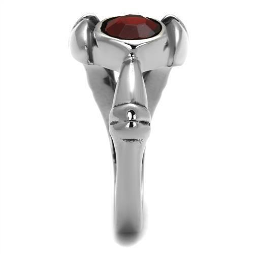 TK1970 - High polished (no plating) Stainless Steel Ring with Top Grade Crystal  in Siam-3
