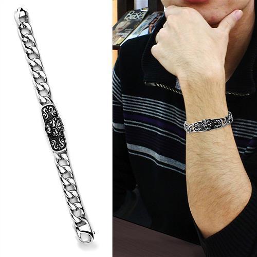 TK1978 - High polished (no plating) Stainless Steel Bracelet with No Stone-1