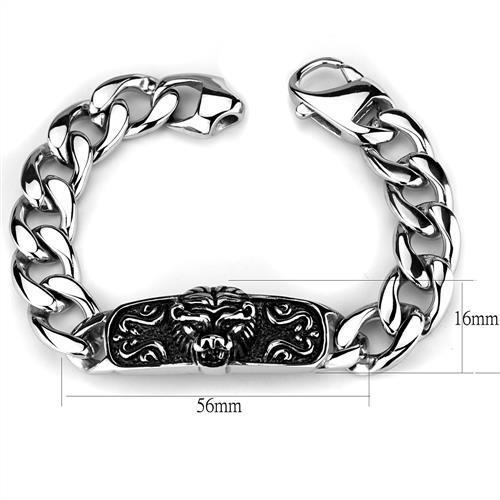 TK1978 - High polished (no plating) Stainless Steel Bracelet with No Stone-2