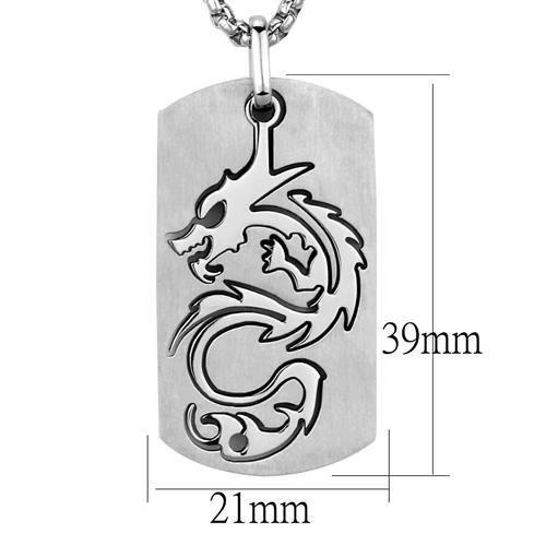 TK1980 - High polished (no plating) Stainless Steel Necklace with No Stone-1