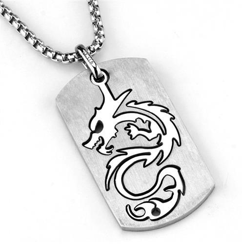 TK1980 - High polished (no plating) Stainless Steel Necklace with No Stone-2