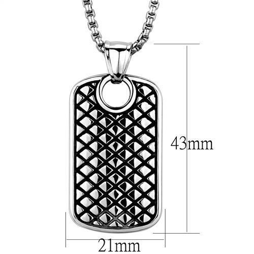 TK1983 - High polished (no plating) Stainless Steel Necklace with No Stone-1