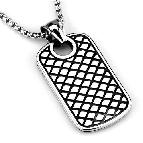 TK1983 - High polished (no plating) Stainless Steel Necklace with No Stone-2