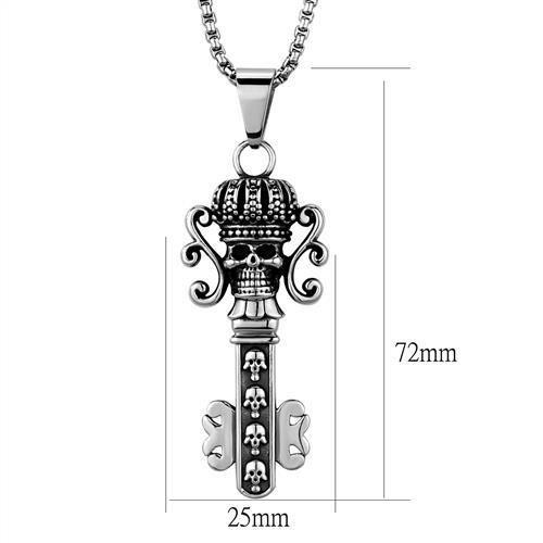 TK1984 - High polished (no plating) Stainless Steel Necklace with No Stone-1