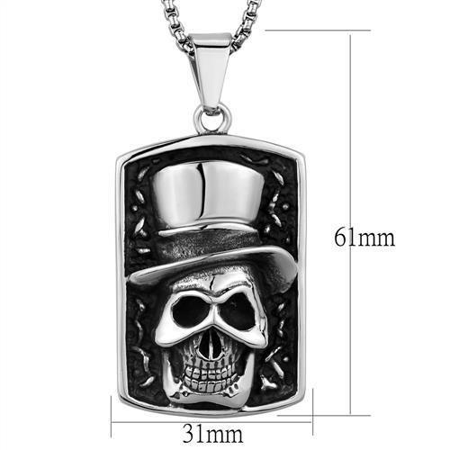 TK1985 - High polished (no plating) Stainless Steel Necklace with No Stone-1
