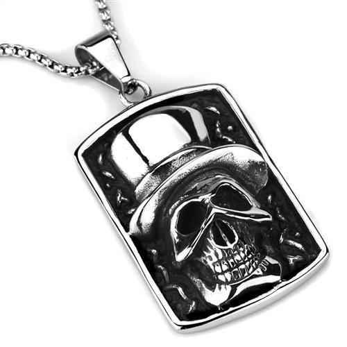 TK1985 - High polished (no plating) Stainless Steel Necklace with No Stone-2