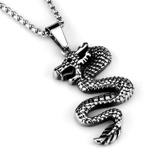 TK1986 - High polished (no plating) Stainless Steel Necklace with No Stone-2