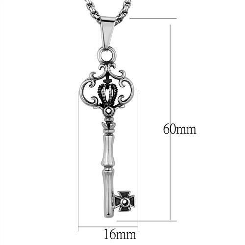 TK1988 - High polished (no plating) Stainless Steel Necklace with No Stone-1