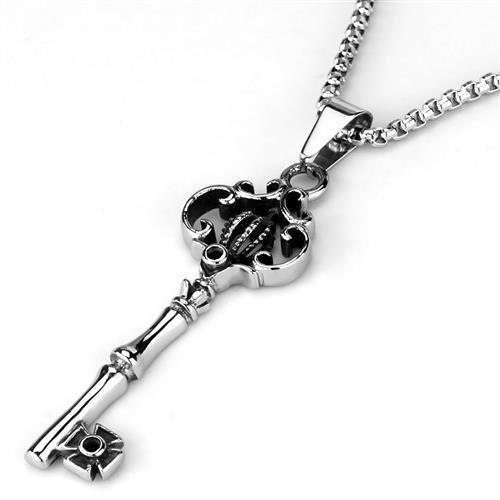 TK1988 - High polished (no plating) Stainless Steel Necklace with No Stone-2