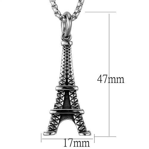 TK1990 - High polished (no plating) Stainless Steel Necklace with No Stone-1