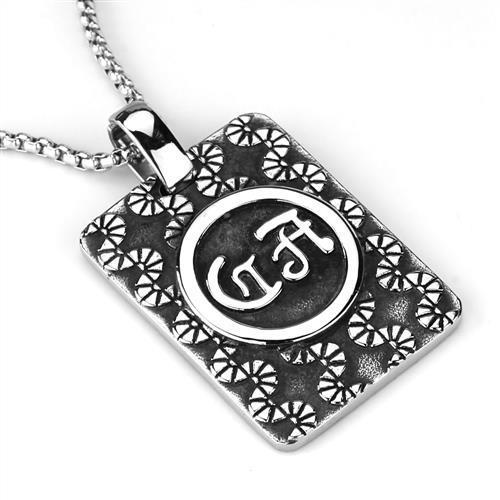 TK1992 - High polished (no plating) Stainless Steel Necklace with No Stone-2