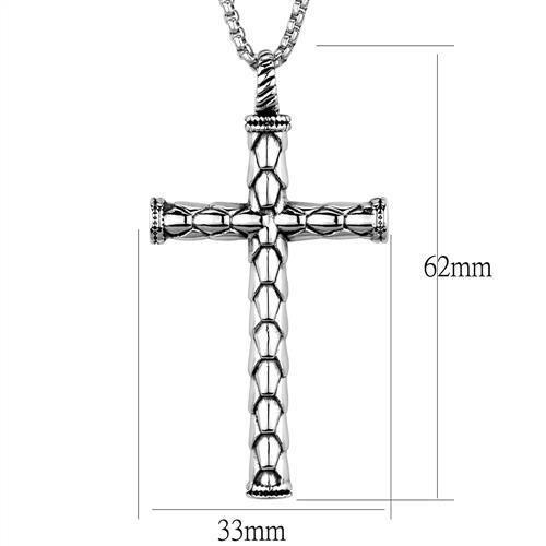 TK1993 - High polished (no plating) Stainless Steel Necklace with No Stone-1