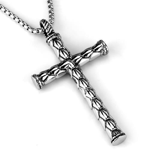 TK1993 - High polished (no plating) Stainless Steel Necklace with No Stone-2
