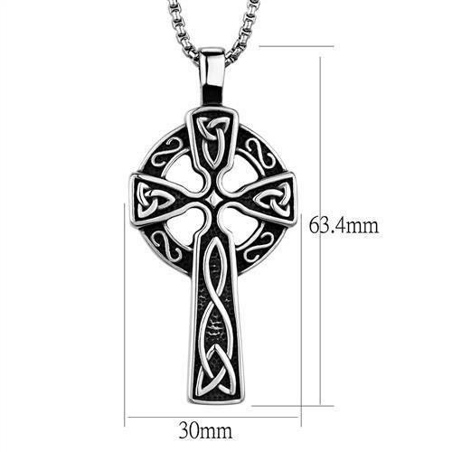 TK1994 - High polished (no plating) Stainless Steel Necklace with No Stone-1