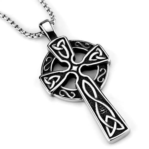 TK1994 - High polished (no plating) Stainless Steel Necklace with No Stone-2