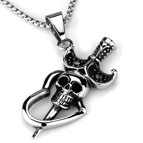 TK1997 - High polished (no plating) Stainless Steel Necklace with No Stone-2