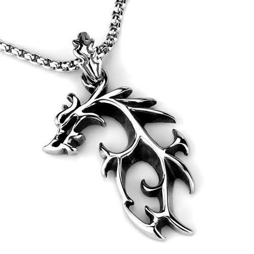TK2000 - High polished (no plating) Stainless Steel Necklace with No Stone-2