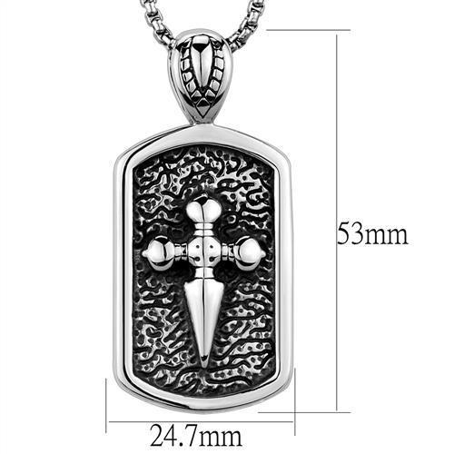 TK2003 - High polished (no plating) Stainless Steel Necklace with No Stone-1