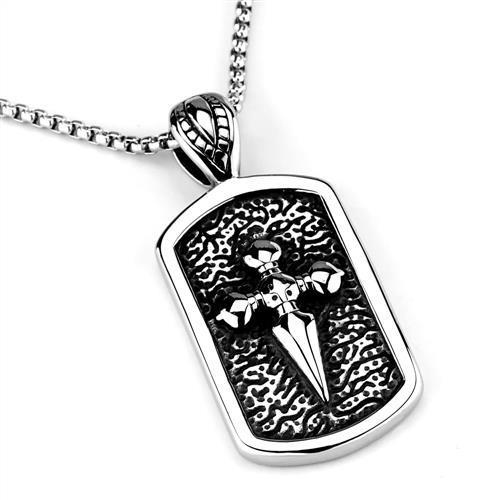 TK2003 - High polished (no plating) Stainless Steel Necklace with No Stone-2