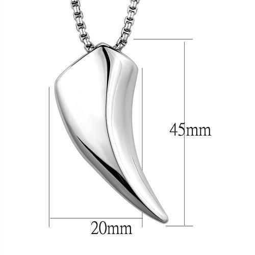 TK2006 - High polished (no plating) Stainless Steel Necklace with No Stone-1